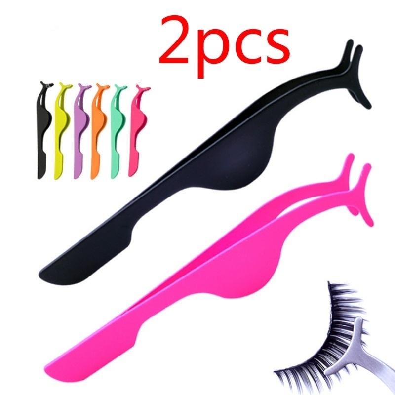 Buy 2PCS Multifunction Eyelashes Eyelashes Eyebrow Eyebrows Tweezers Aid False Eyelash Aid