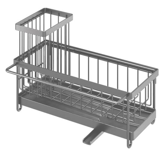 

Кухонная губка Полка для губок с дренажным туннелем 2 полых отделения для быстрого дренажа Сливные отделения Корзина для хранения тряпок для посуды A серый