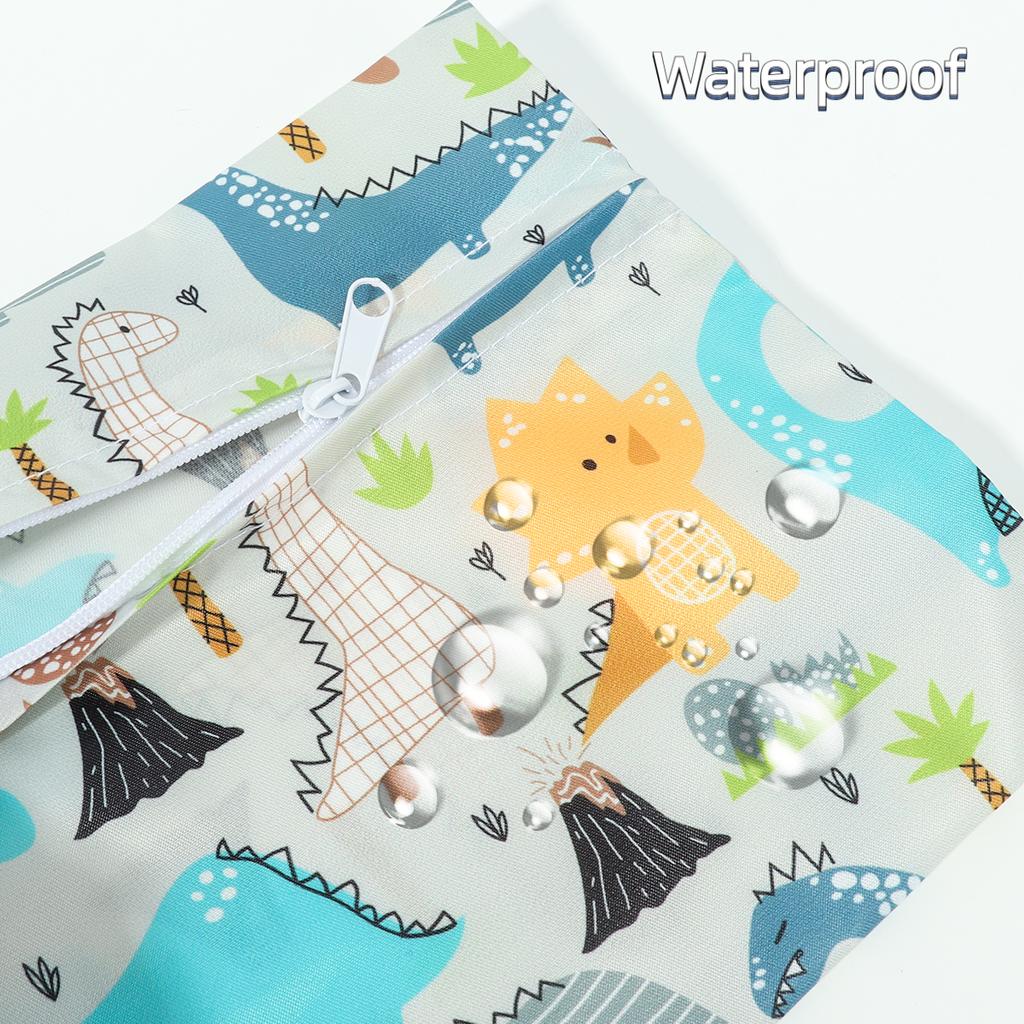 Non-Toxic Dinosaur Waterproof Pouch Lightweight Foldable Travel Storage Bag For Swim Beach Gym Baby Outing Cosmetics Pouch