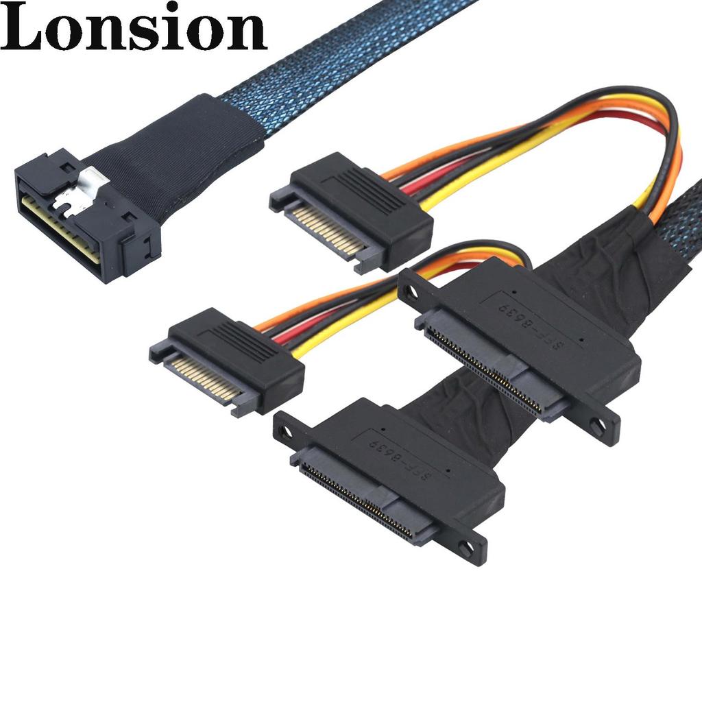 Low Profile PCIE-8654 8I 74P To U.2 SFF-8639 + 15P Cable with Screw Holes