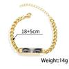 Stainless Steel Curved Plate Photo Bracelet - Personalized Engraved Couple Design