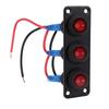 Toggle Switch Panel 20A 3 Gang Water Proof Red Round LED Rocker Switch Panel for Car Boat Truck