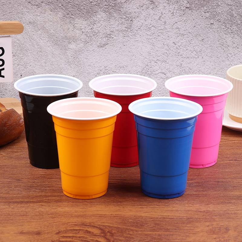 10Pcs Multiple 16OZ Plastic Cups Disposable Cups Drinking Cups Party Cups Water Cups For Graduation Ceremonies Beverages Drinks