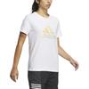 adidas T Shirts Women's White Crew Neck Moderate Straight Fit IM8885