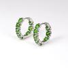 Natural Diopside Round 4.0mm Gemstone Earrings Fashion Design Women Fine Jewelry 925 Sterling Silver