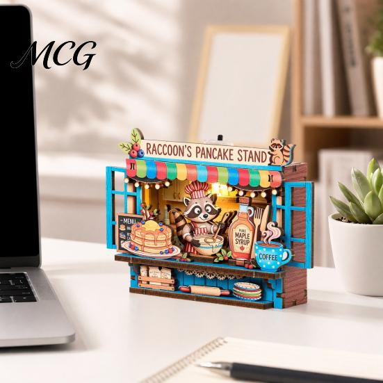 Cute Store Theme Magnet Mini Refrigerator Magnets, DIY 3D Puzzle Magnetic Building Blocks, Scene Assemble Stacking Construction Toy for Kids, Creative
