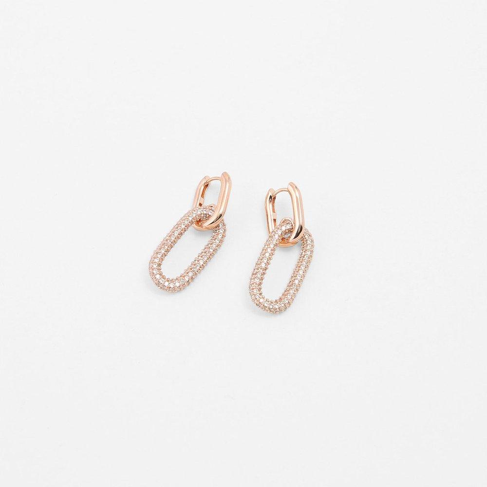 [Judy And Paul] Diamond Curve Crystal Drop Earrings E51393