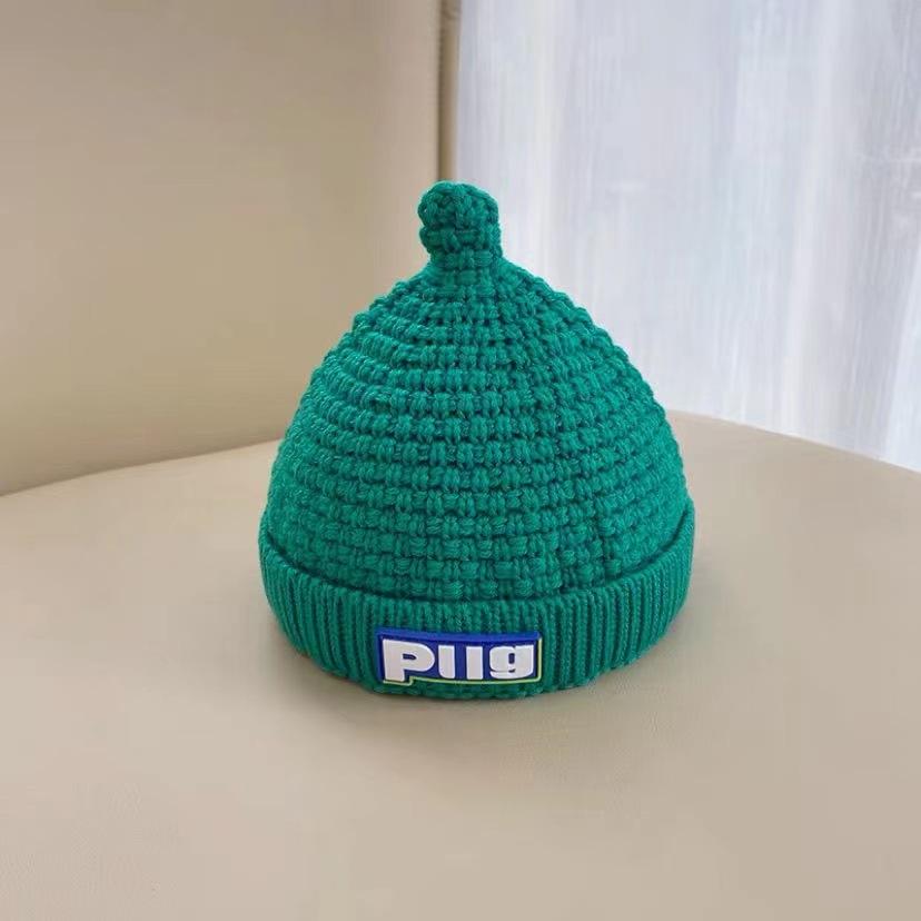 Cappello ciuccio Cappello in lana lavorato a maglia per bambini Ragazzi e ragazze Autunno e inverno Caldo ispessito Pullover per neonati Cappello a buccia di melone Tendenza