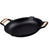 Seasoned Cast Iron Paella Pan Induction 33cm, for Fire, Barbecue, Oven Victoria 33521 Black