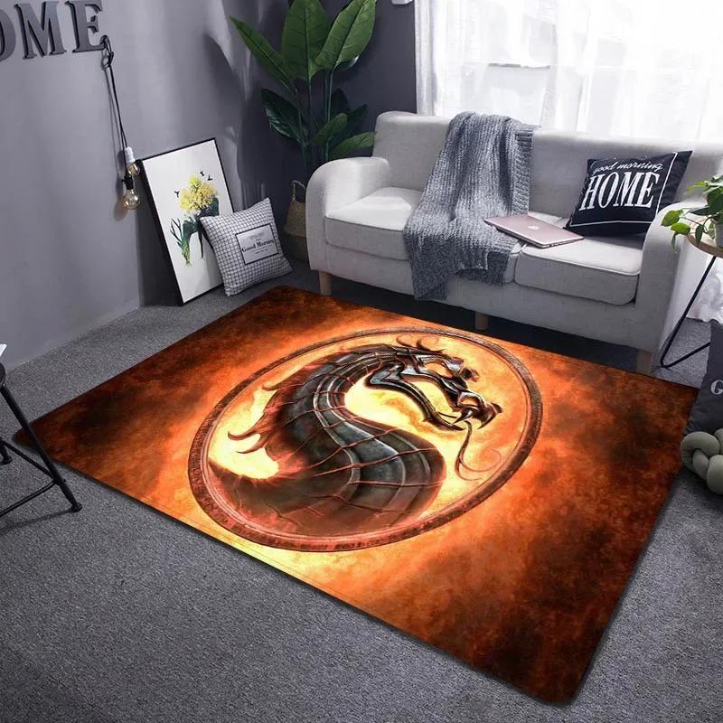 

Miniso Мультяшний килим Mortal Kombat для вітальні, домашній декор, килимок для спальні біля ліжка, ігрова кімната, дитяча гра, великі килими 80x120cm