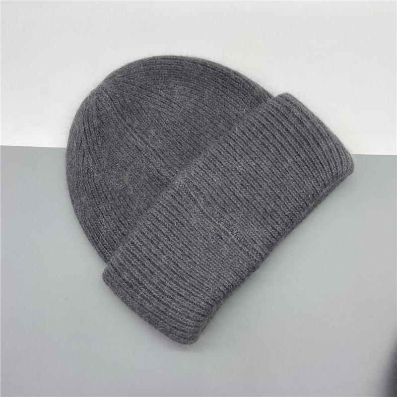 Adult Thick Warm Rabbit Fur Beanie Cap Men Women Solid Knitte Hat Solid Multi Colors Skullies Ski Hip Hop