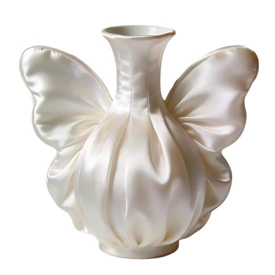 3D Printed Bow Vase, Satin Silk-Like Minimalist Flower Arrangement Holder, Nordic Style Decorative Vase for Coffee Table, Shelf Office Decor