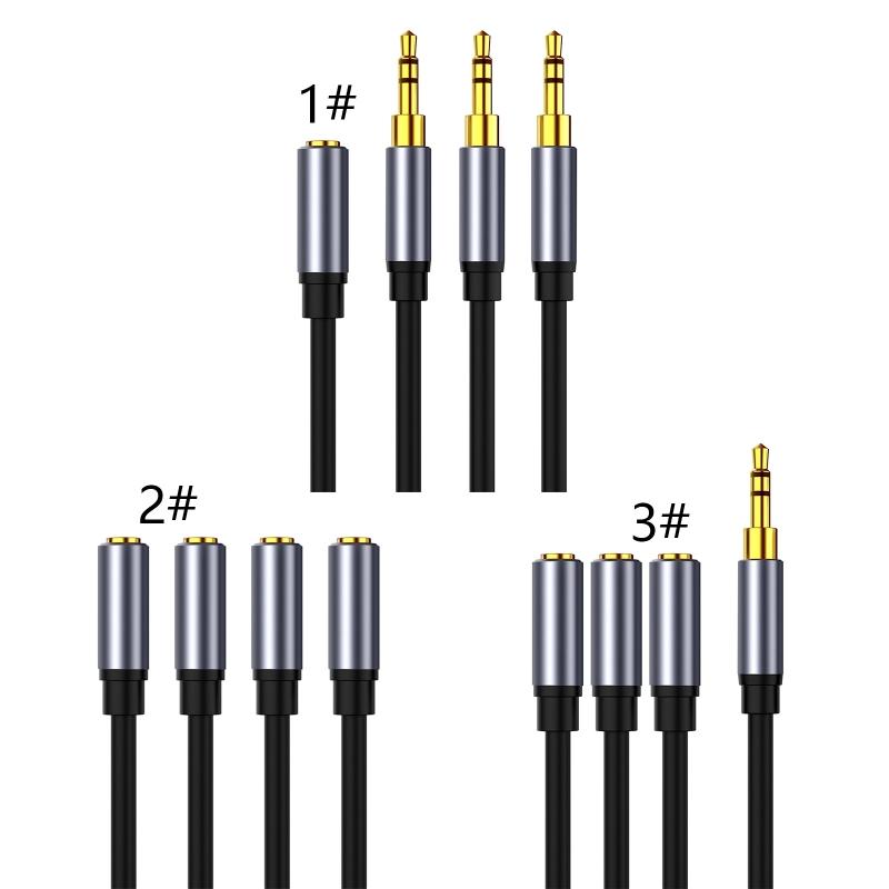 Cablu pentru căști de la 3,5 mm la 3 x 3,5 mm mufă de interfață cablu auxiliar cablu adaptor audio pentru dispozitive portabile cu port de 3,5 mm
