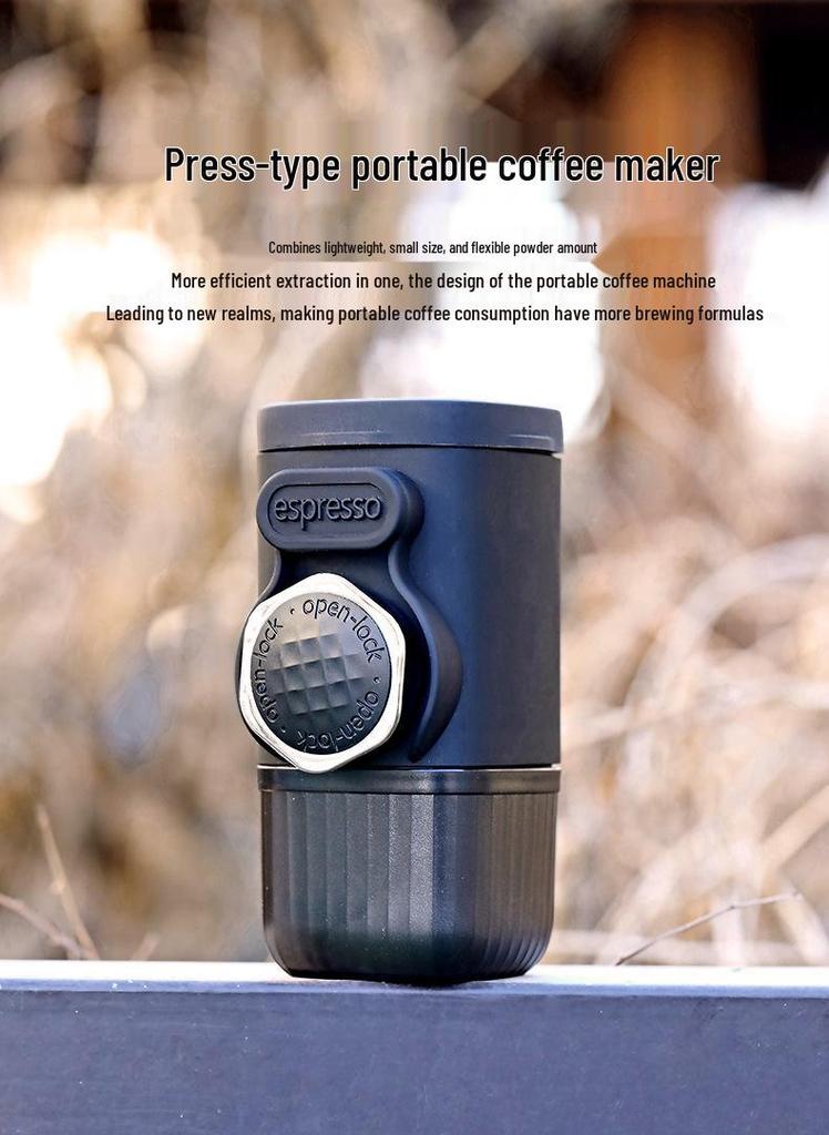 Compact Portable Dual-Use Italian Coffee Maker for Travel & Home