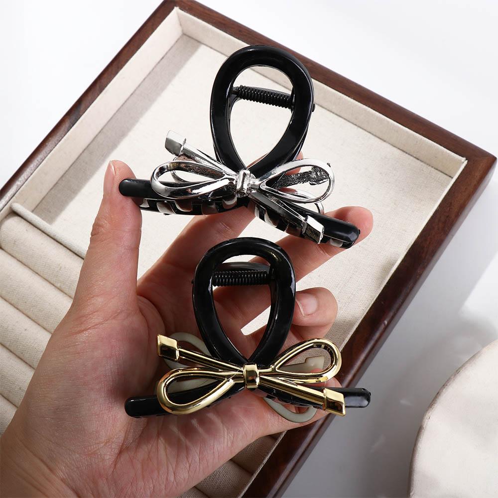 Ins Metal Bow Claw Clip Korean Style Bow Crab Clip Sweet Bow Hair Claw Party