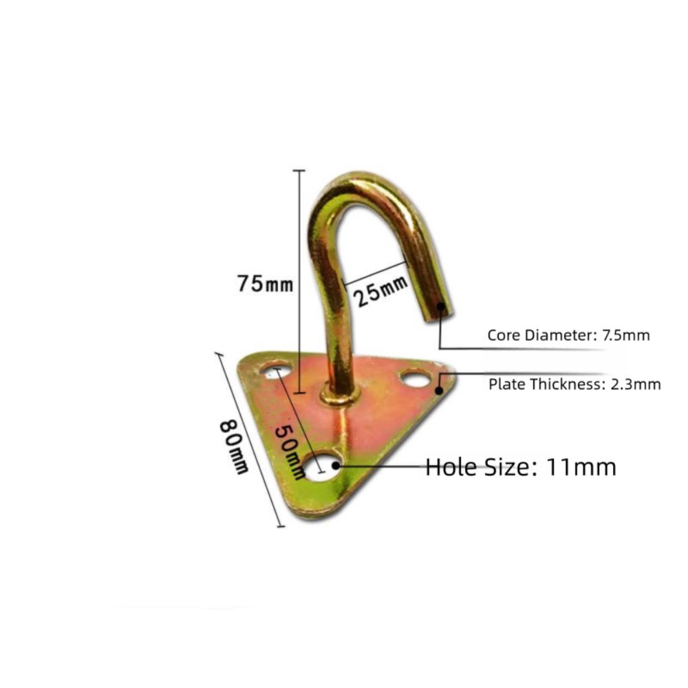 Durable Pad Eye Wall Hook Iron U/J-Shaped Ceiling Mount Hanger Fixed Plate Deck Door Buckle for Fan Lamp