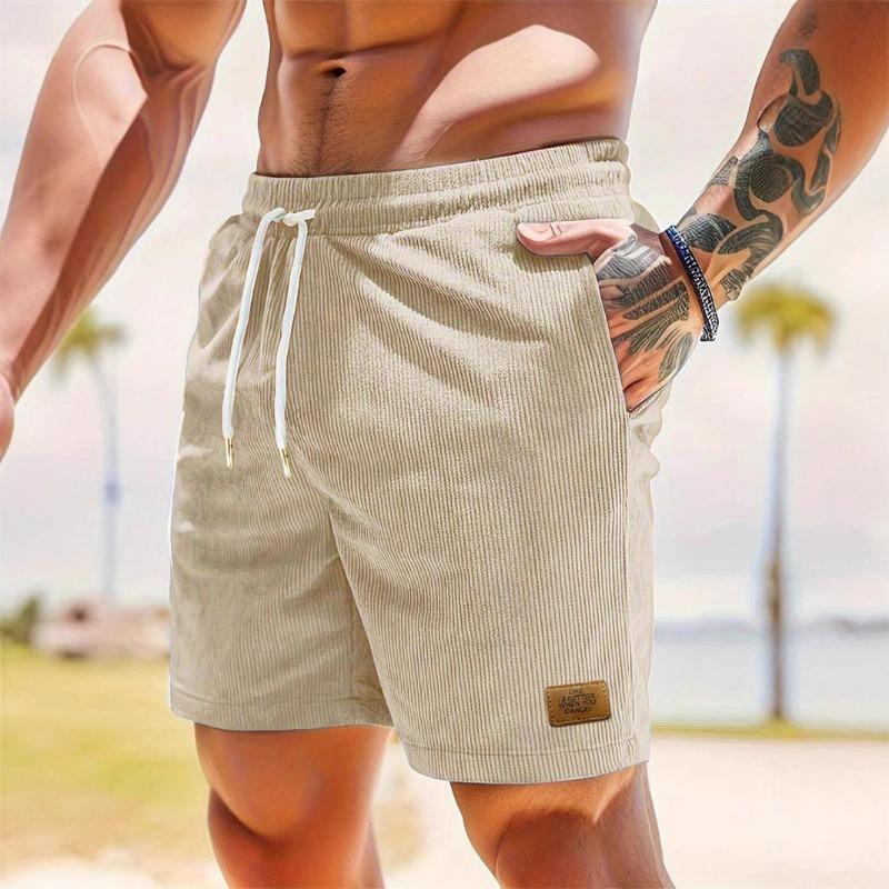 Five-point shorts men's summer new sweatpants corduroy simple casual pants 8