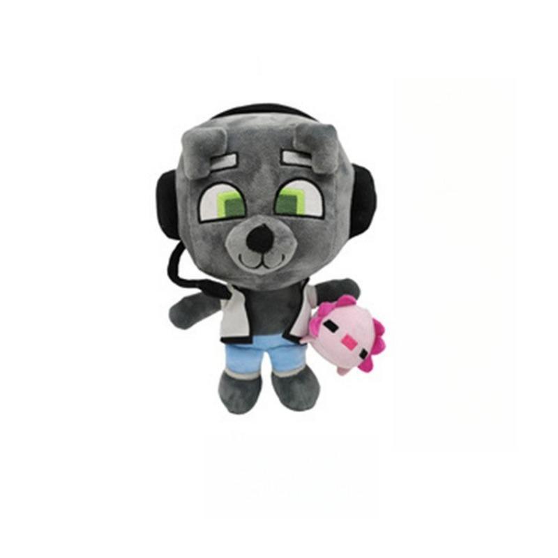 

Зеленый 18 см Плюшевый волк Bobicraft, светящийся в темноте, Аниме плюшевая игрушка, Мягкие животные, Украшение, Детские подарки, Кукла, День рождения 25cm серый