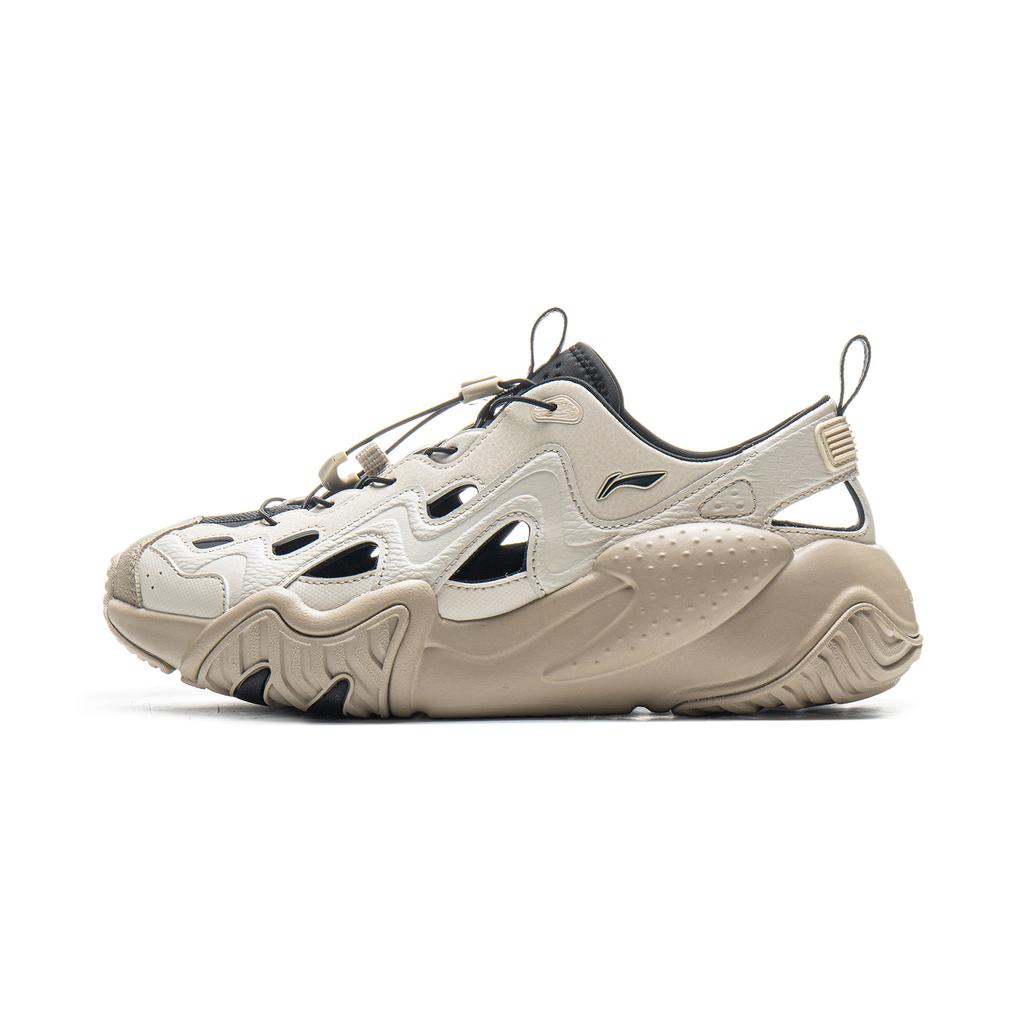 Li-Ning Versatile Comfortable Breathable Height-Increasing Creek Shoes Men Shoes Oatmeal-Gray AGCV121-2