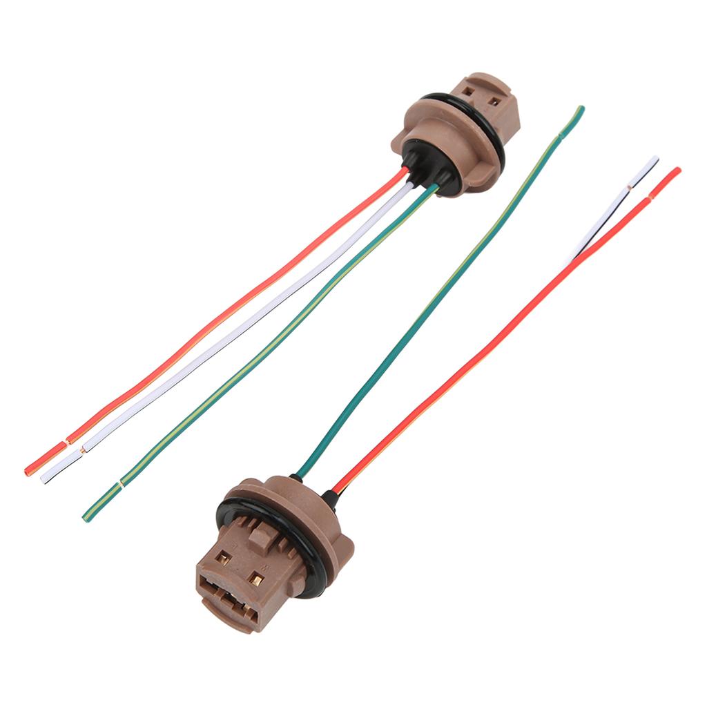 2Pcs Brake Light Socket Female Head Lightweight Compact Easy Use Pigtail Light Socket for Vehicles Trailers