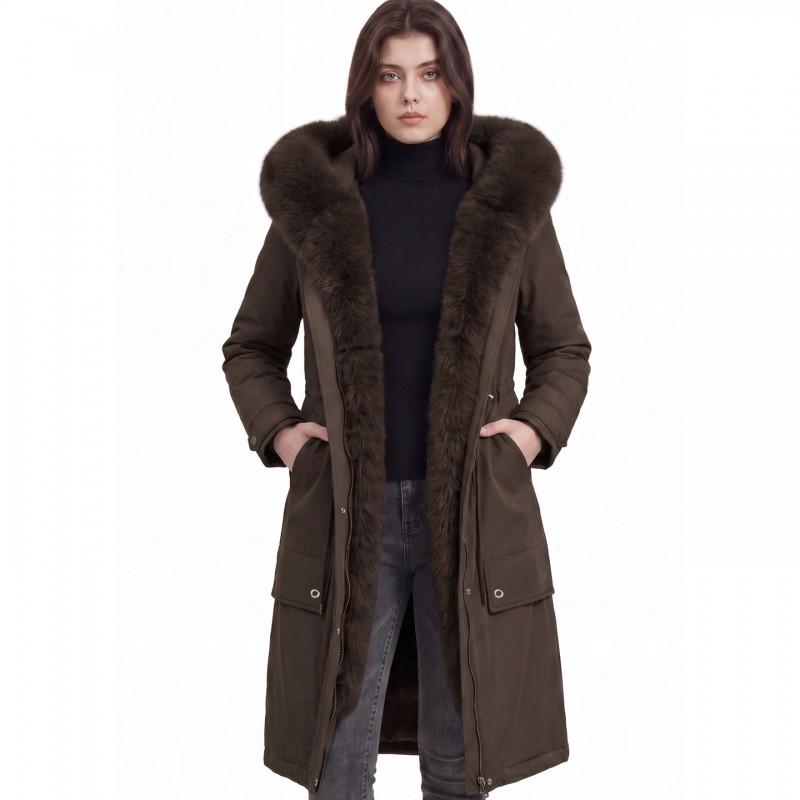 Womens Long Puffer Coat With Faux