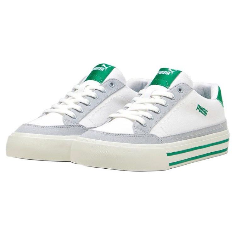 Puma Comfortable Versatile Shock Absorbing Low-Top Sneakers Unisex Sneakers White Green 395020-06
