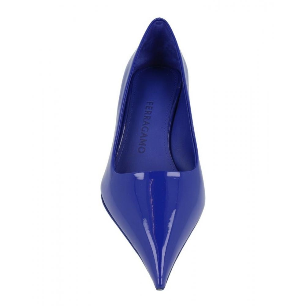 Salvatore Ferragamo Eva 55 Patent Leather Pumps Bluette
