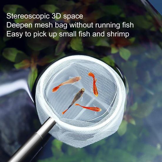 Fishing Net Aquarium Fishing Mesh Telescopic Long Handle Flexible Durable Fish Tank