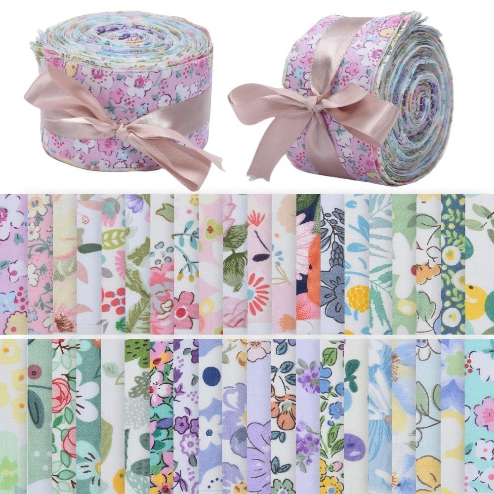 20Pcs New DIY Precuts Fabric Jelly Rolls Handmade Floral Quilting Strips Patchwork DIY Sewing Craft Needlework