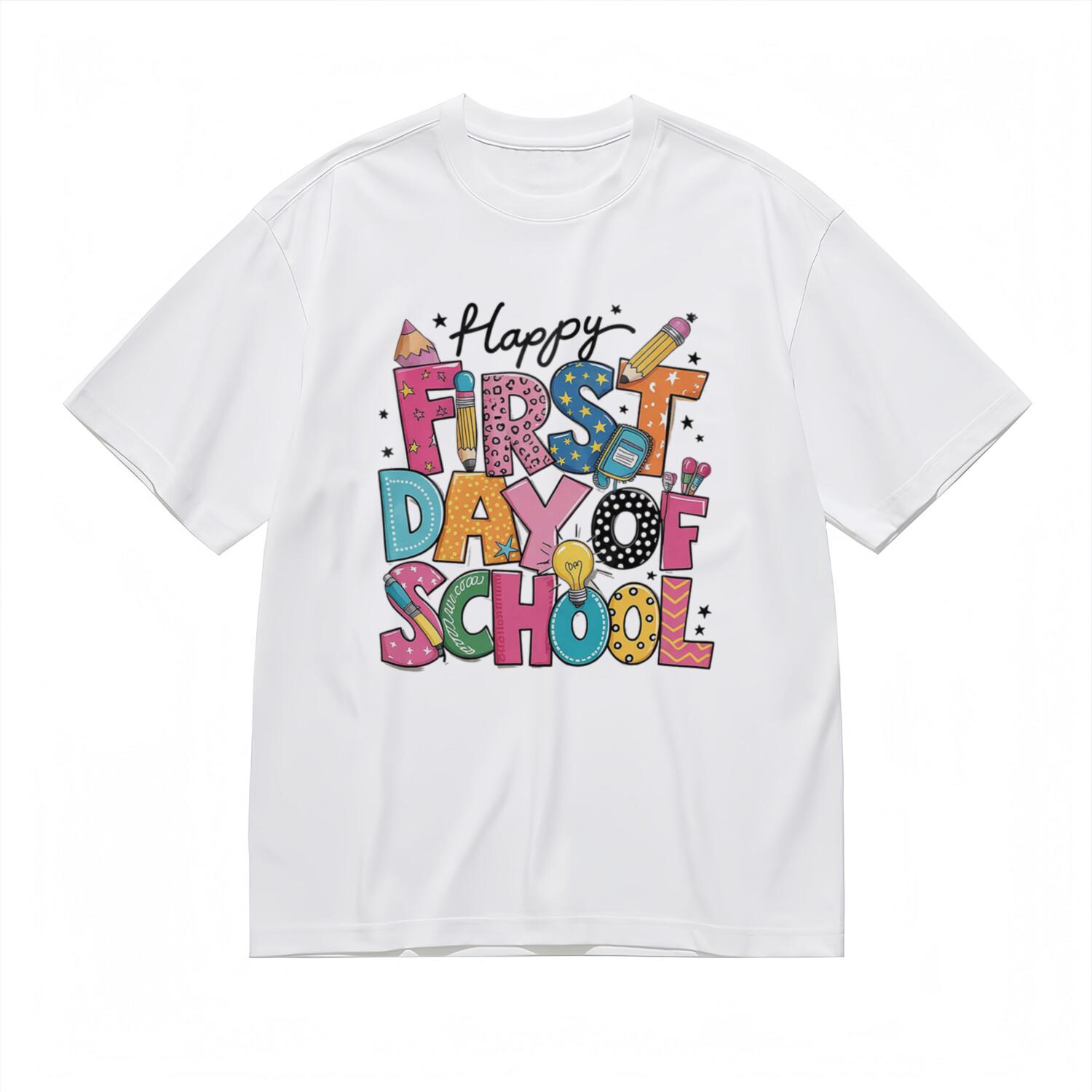 Women s Trend Soft Comfortable Classic T-Shirt Mens Womens Tees Top First Day Of School Graphic Tee XL