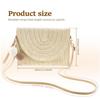 Straw Shoulder Bag Handmade Woven Straw Purse Portable Rattan Bag Straw Clutches for Women Travels