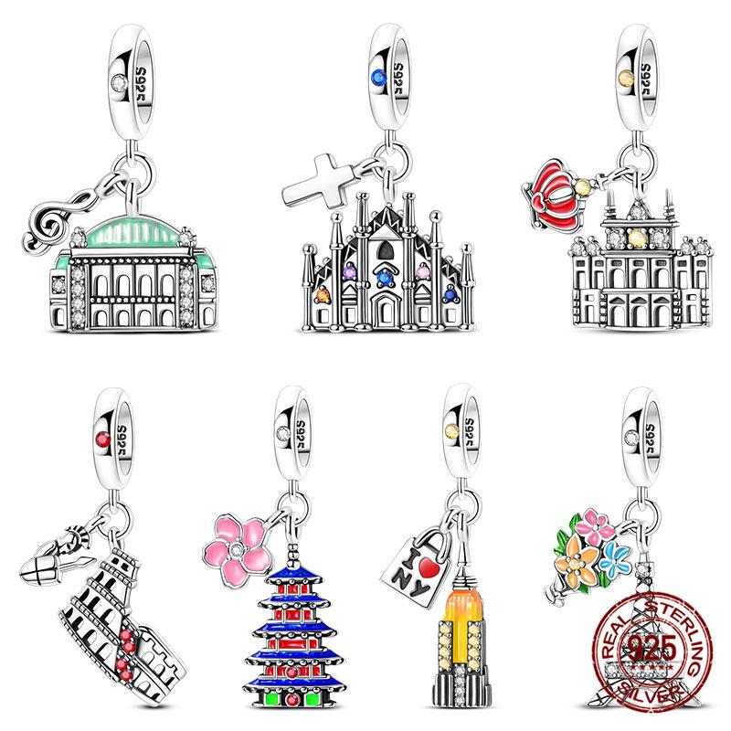 New 100 Copper Roman Colosseum Empire State Building Charm Bead Charms Compatible With Authentic Bracelets Do It Yourself Jewellery Making Womens Gi