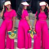 YM-8439 Women's Summer Solid Color Loose Casual Suit - European & American Style Fashion