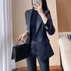Women's Black Acetate Suit Jacket Set