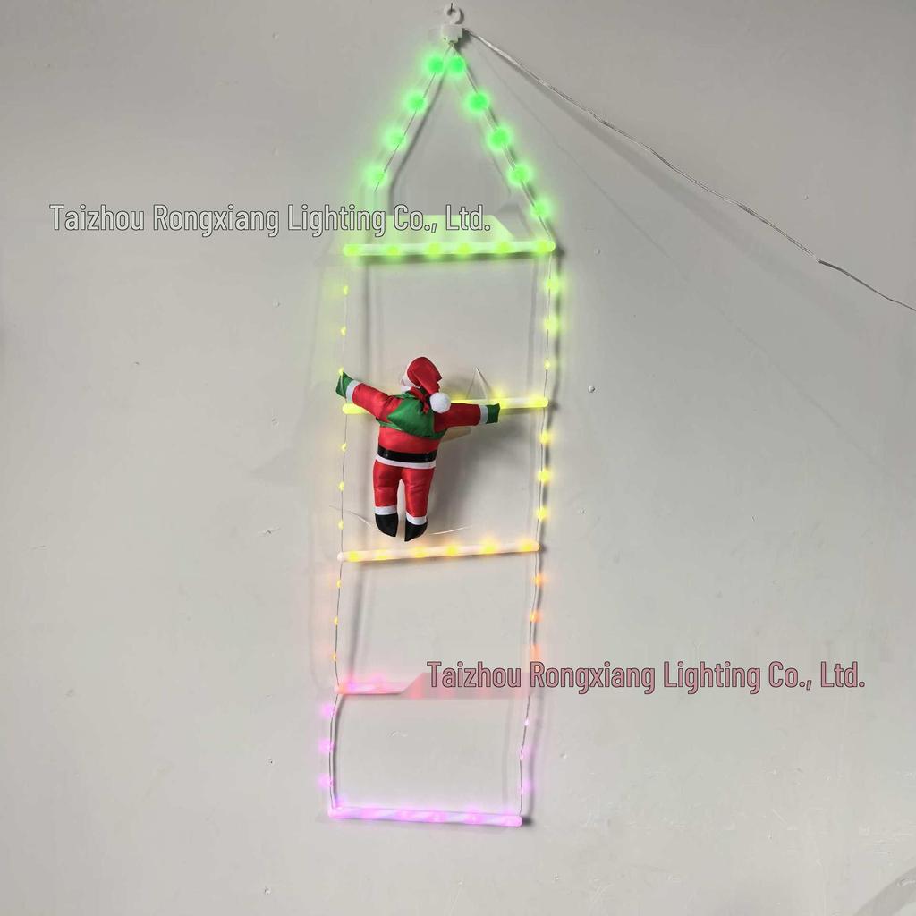 Weihnachts Kletternder Weihnachtsmann Lichterkette - Dekorative Leiter für Baum oder Zuhause
