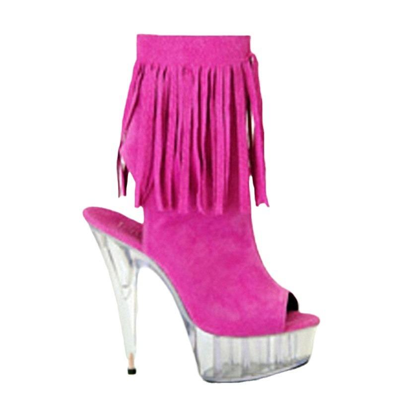 Direct sales 20cm super high heels, thin heels, high tassel, low boots, shoes and boots