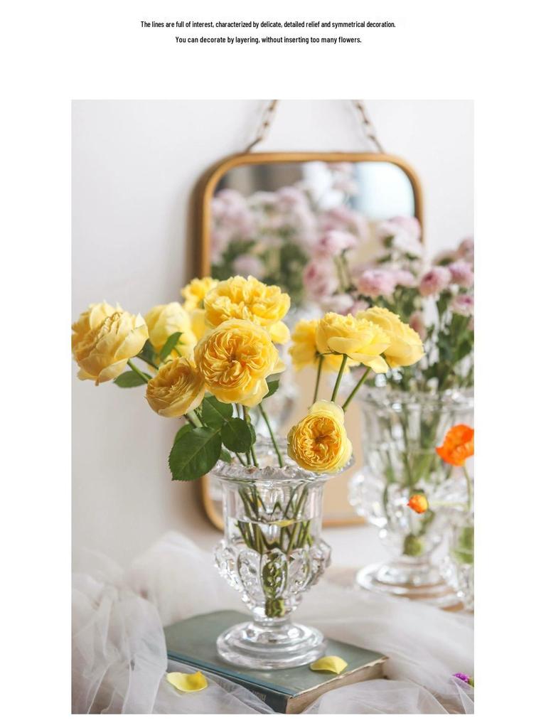 Hochwertige transparente Glasvase für elegante Heimdekoration und frische Blumenarrangements