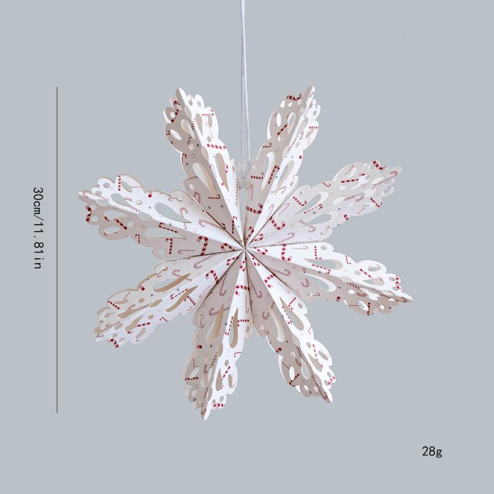 Paper 3D Christmas Tree Lampshade 30cm Hanging Star Decorative Lampshade Snowflake Shape Ceiling Pendant
