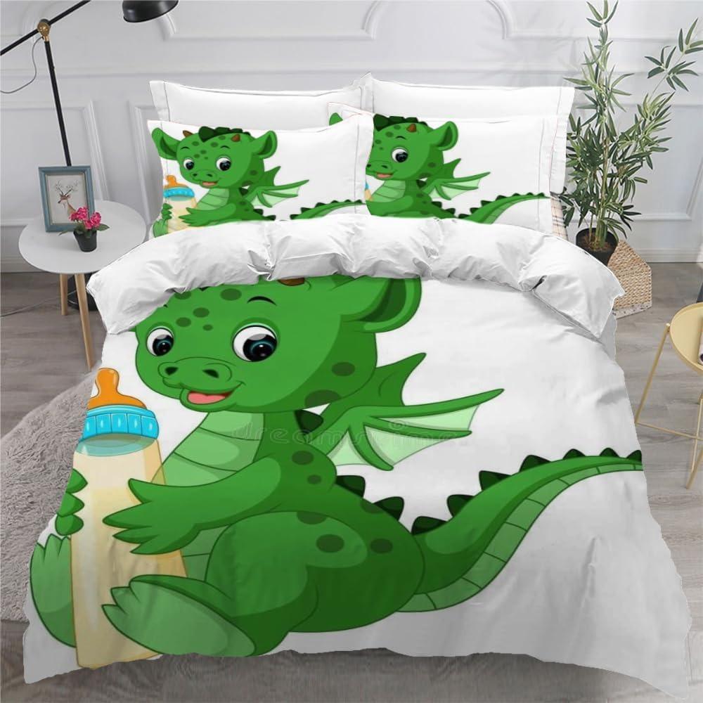 3D printed high-quality cartoon car duvet cover set, children's and adult bed cover set, 3-piece set with zipper car microfiber