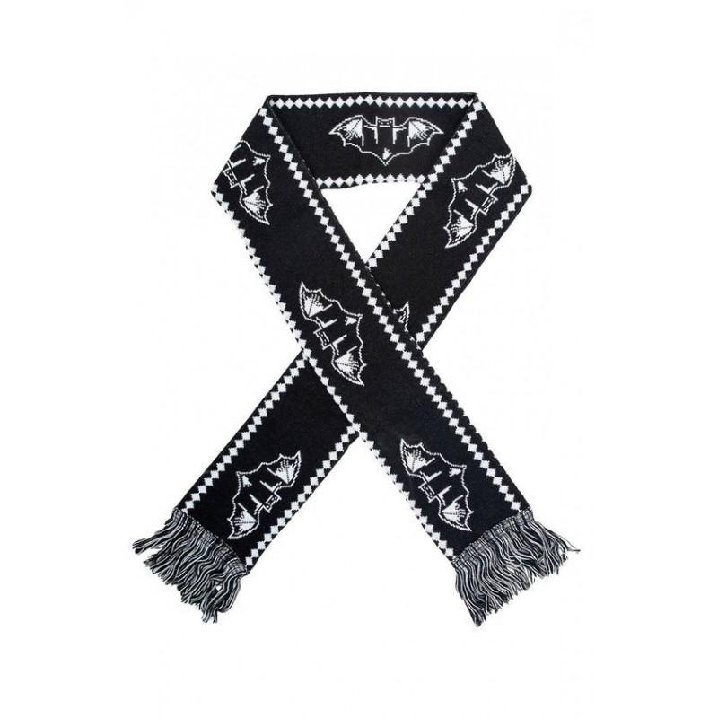 Winter-Strickschal mit Fledermaus-Spinnennetz-Print Warm Unisex Langer Wickelschal Streetwear