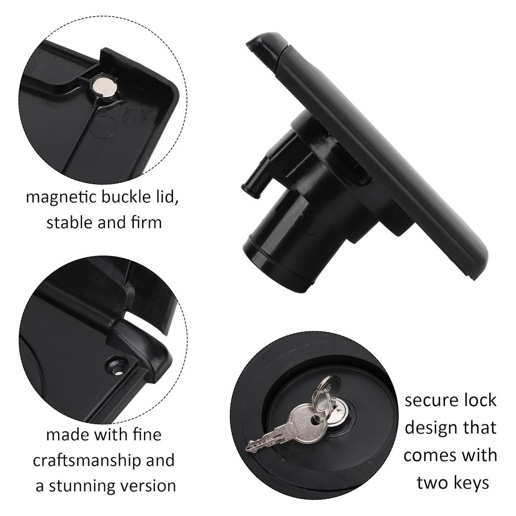 RV Water Fill Hatch with Magnetic Lid and Lock Dustproof ABS Square Trailer Water Fill Hatch Inlet for Motorhome Boat