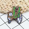Classic Anime Grandma In Wheelchair Enamel Brooch Accessory