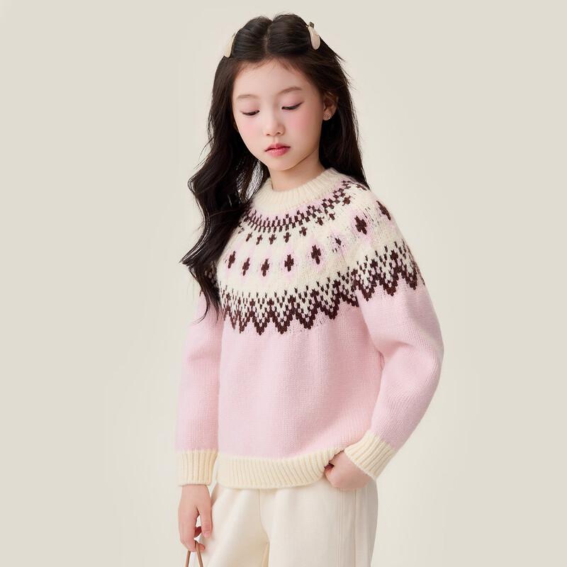 Girls' Vintage Fair Isle Jacquard Knitted Sweater
