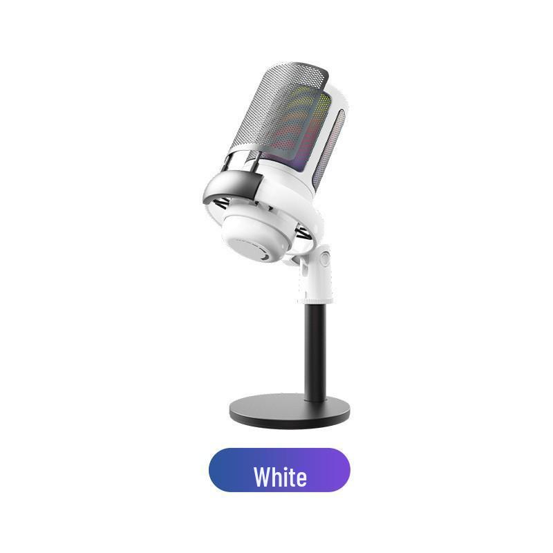 RGB Capacitor Wired Microphone for Gaming, Singing, Live Broadcast & Recording with Sound Card (ME6S)