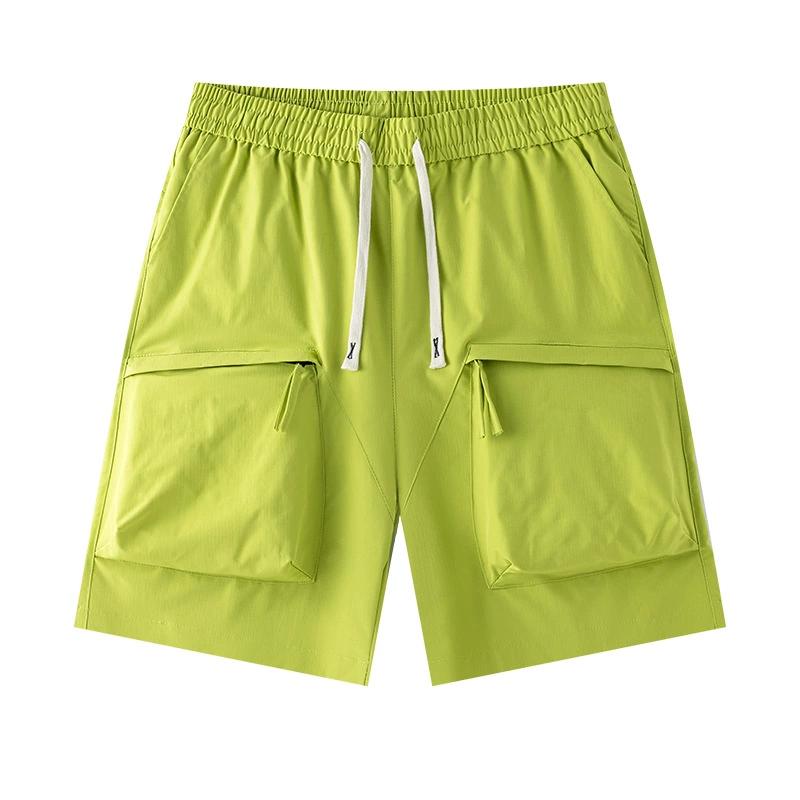 Quick Drying Workwear Shorts for Men, Loose Straight Leg Casual Pocket Five Quarter Pants for Men