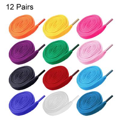 12 Pairs Of Replacement Flat Shoelaces Shoe Laces Strings For Sports Shoes