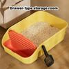 Cats Toilet with Litter Shovel Nonspill High Wall Smoothly Surfaces Litter Box for Kittens Use Easy Cleaning