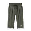 Herren Sieben-Viertel-Hose Elastischer Bund Kordelzug Tasche Lässig Strand Yoga Capri-Hose Leicht Bequem
