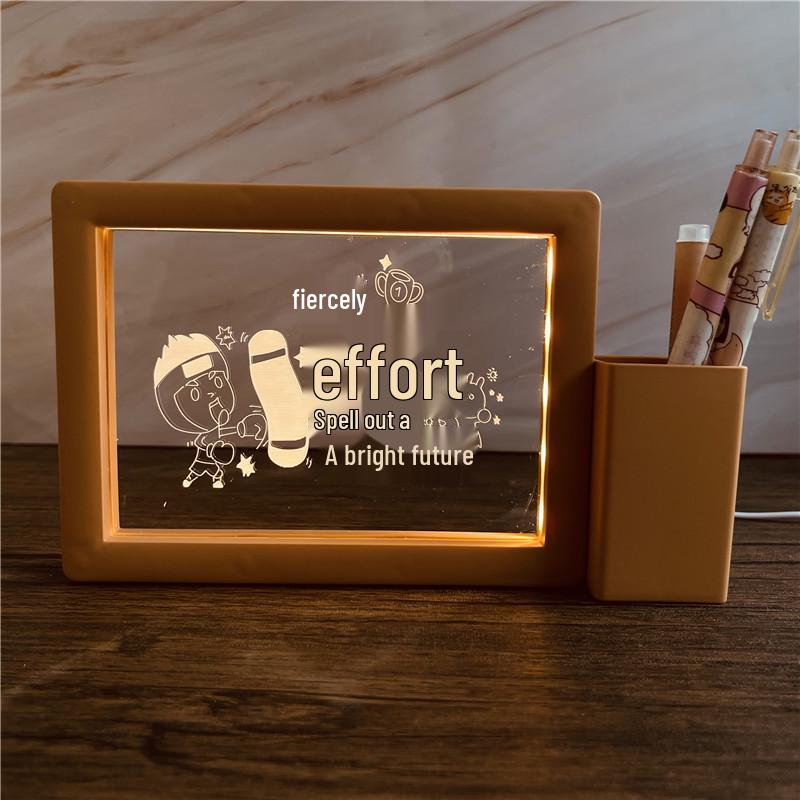 3D Photo Frame Pen Holder Night Light – Creative Graduation or Birthday Gift for Teachers and Classmates