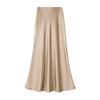 Elegant Satin Fishtail Midi Skirt - Women's High-Waist Silhouette for Summer